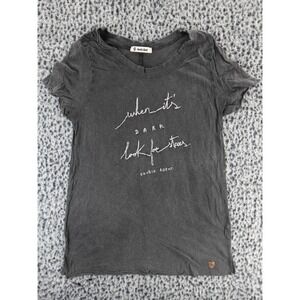 Double Agent Women's Charcoal Grey Graphic T-Shirt Size Medium V-Neck